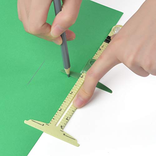 FOCCTS 5-in-1 Sewing Ruler Tool, Sewing Gauge Ruler as T-Gauge, Hem Gauge, Seam Allowance, Buttonhole Spacer and Circle Compass Sliding Gauge Measuring for Beginner Work - Thumbnail 6