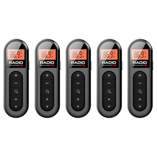 Mini radio FM portátil para caminar y entrenar con batería recargable y salida de auriculares
