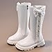 Kid's Girls Faux Leather Side Zipper Mid Calf Combat Riding Winter Boots Fashion Bow Shoes (Little Kid/Big Kid)