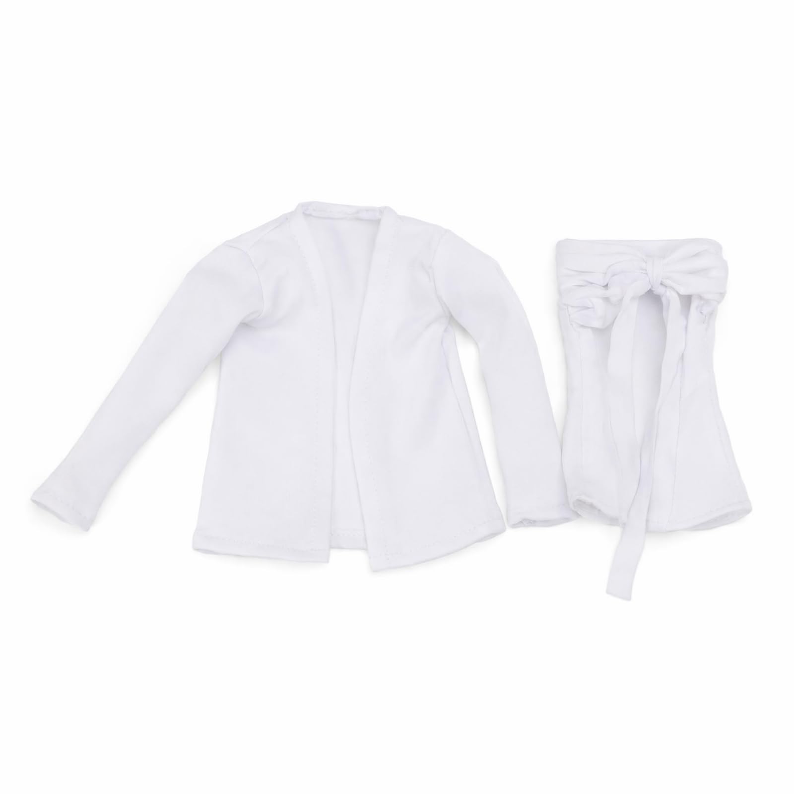 Abbigliamento per Bambola 1/6 Vestito Cappotto Abito Completo Abito Elegante Cappotto Lungo Dettagli Cuciti Rifinito Movimento Adatto a , Bianco