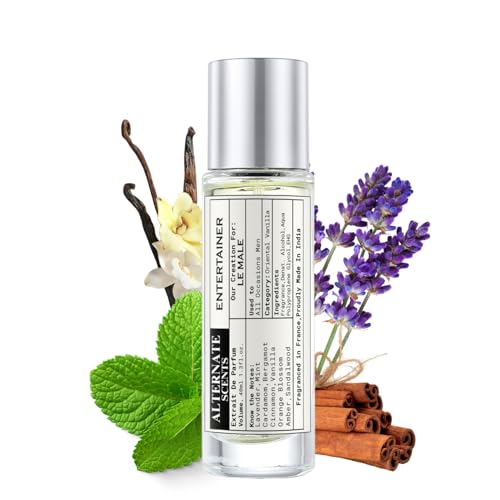 Image of Alternate Scents ENTERTAINER 40ml Long Lasting Perfume For Men |Strong& long Lasting with 30% Oil Concentration|| Fresh Spicy Vanilla| Fragrance From France | Made In India|