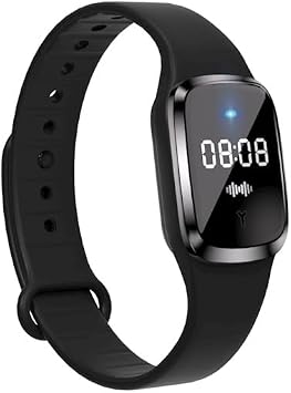 Ultrasonic Mosquito Repellent Bracelets Watch Adjustable Silicone Wristbands Outdoor Bracelets for Kids & Adults Non-Toxic Natural 1Pack M2 Black