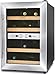 Produktbild CASO WineDuett 12 | Weinkühlschrank für 12 Flaschen Rotwein | 2 Zonen für 8-18°C und 10-16°C, LED, 4 Böden aus Holz, UV-Filterglas, Edelstahl