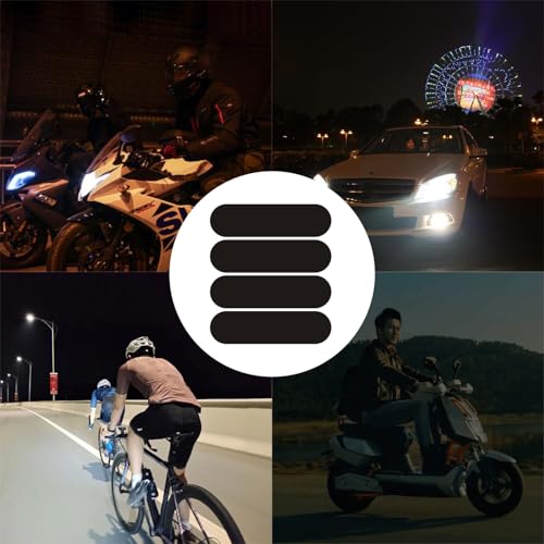 Yatrosynth Kit 4 Stickers Autocollants Noirs Réfléchissants Casque Moto - Bandes Réfléchissantes Racing Design, Taille 85 * 23mm – vue 7