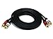Monoprice 102864 6-Feet Premium 2 RCA Plug to 2 RCA Plug 22AWG Cable - Black (2 Pack)