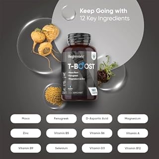 T Boost Complex Vegano, 180 Compresse, 3 Mesi, Integratore Maca Uomo, Zinco, Selenio, Vitamina B5, Magnesio, Lo Zinco Contribuisce al Mantenimento di Normali Livelli di Testosterone nel Sangue (EFSA)