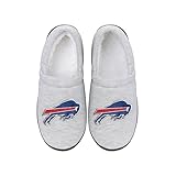 FOCO Herren NFL Team Big Logo Grau Sweatshirt Sherpa Mokassins Erwachsene Unisex Hausschuhe, Buffalo Bills, Large
