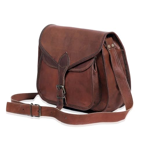 Genuine Leather Crossbody Bag for Women Satchel Bag Vintage Purses Shoulder Bag Ladies Travel Shoppping Boho Bag Brown Womens Saddle Sling Bag3