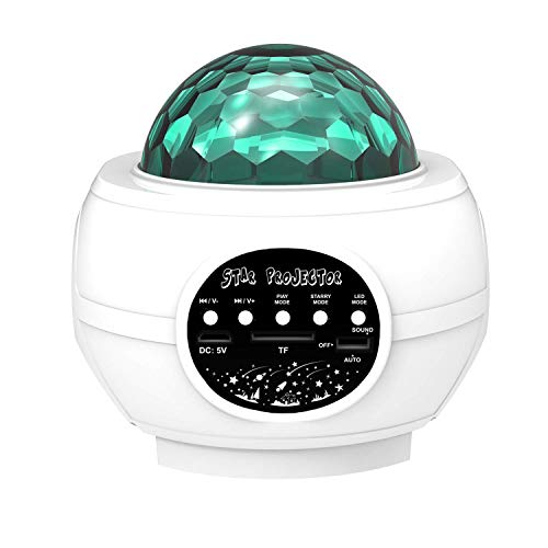 Amouhom Sternenlicht Projektor, LED Sternenhimmel Projektor Kinder Nachtlicht Projektorlicht mit Fernbedienung/Bluetooth Lautsprecher/Timer Galaxy Lichtprojektor für Schalfzimmer Party Weihnachten