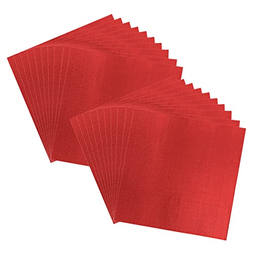 40pcs Red Paper Napkins 33cm Disposable Serviettes Napkins Solid Colour Napkins Cocktail Napkins 2ply Party Decorative Napkins for Christmas Party Bar Restaurant Luncheon and Dinner Parties