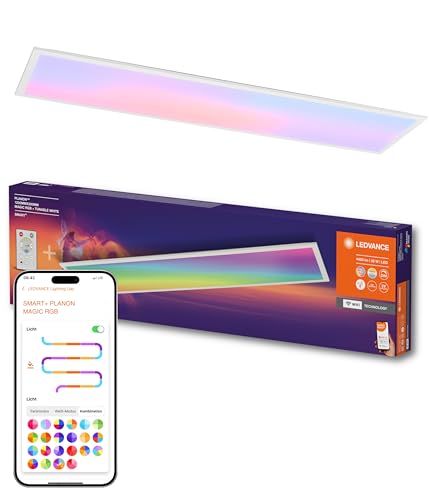 LEDVANCE SMART + WIFI PLANON MAGIC LED Panelleuchte, weiß, 36W, 3600lm, Weißlichtfunktion, dimmbar, dynamischer Magic-RGB Lichteffekt, lange Lebensdauer, App-steuerbar, einfache Montage, 2700-6500K