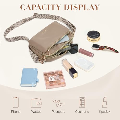 Missnine Small Crossbody Bags for Women, Travel Handbags and Purses, Trendy Nylon Shoulder Bag with Adjustable Strap4