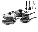 Prima Collection Black Batteria da Cucina 10 Pezzi Antiaderente...