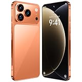 COTSRGT Teléfonos Android I17 Pro MAX, Smartphone Más Reciente, Pantalla HD De 7.3', Batería De 8000mAh, 16 GB RAM 1 TB ROM, 5G, Sin Tarjeta SIM, Reconocimiento Facial, 5G,Orange-7.3 Inch