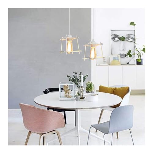 Métal géométrique blanc pour ce lustre suspension rétro industriel - 4