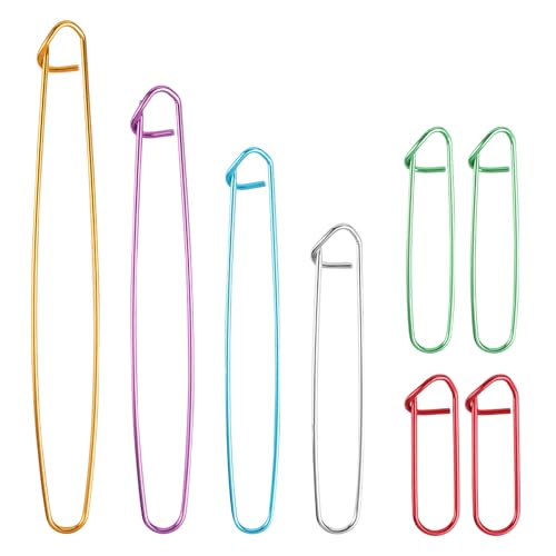 8 PCS Knitting Stitch Holder 6 Size Aluminum Yarn...