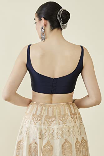 Image of Soch Womens Taffeta Solid Sleeveless Padded Blouse
