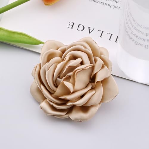 Image of CSIYANJRY99 Dainty Feather & Rose Flower Large Brooch Lapel Pins Delicate Elegant Handmade Flower Brooches Pin Classic for Wedding Party Dance Banquet for Women Dress Suit Ceremony Clothes Accessories Jewelry Valentine's Day Gifts