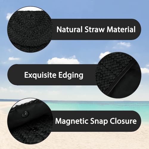 Image of Straw Clutch Bag for Women Envelope Woven Clutch Handbag Summer Beach Purse