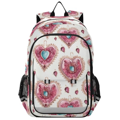 Hearts Diamond School Backpack for Girls-Boys Elementary School Bookbag Daypack for Kids