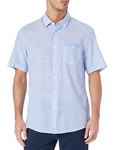 Pierre Cardin Airtouch Kurzarm Hemd Camicia, Blu