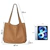 Etercycle Women's Canvas Tote Bag, Casual Shoulder Bags Big Capacity Hobo Bags with Interior Pocket for School Shopping Work Travel (Brown) #3