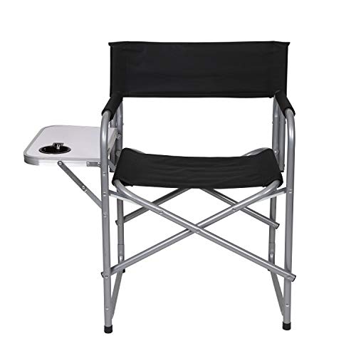 Stansport Directors Chair With Side Table, One Size, Black #TOP1