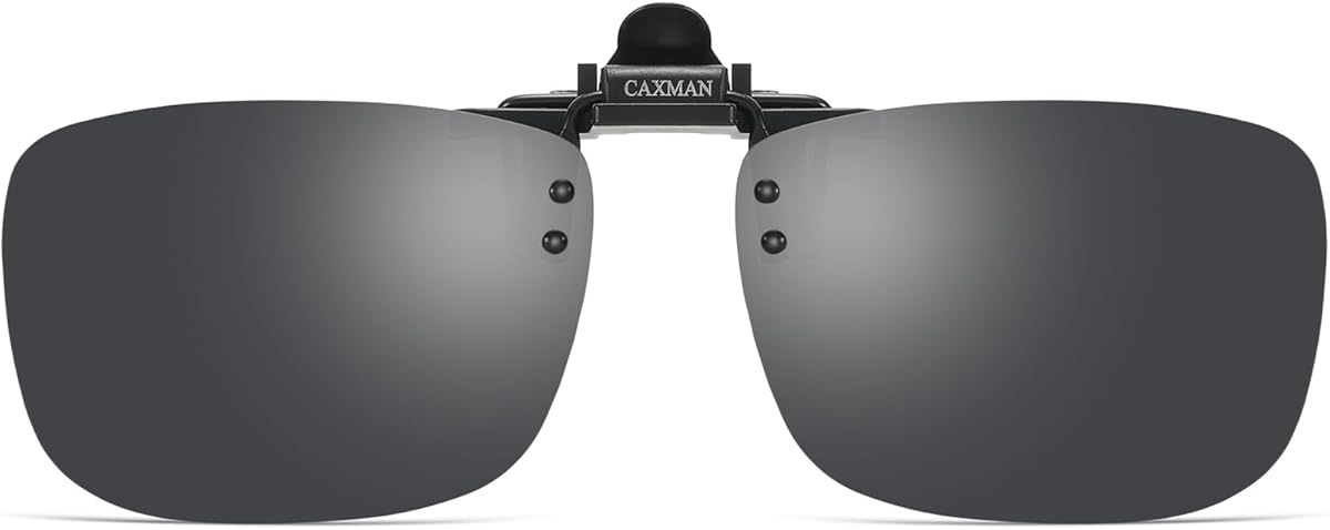 Polarized Clip-on Flip Up Metal Clip Rimless Sunglasses for Prescription Glasses