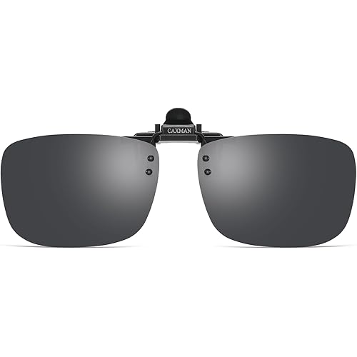 Polarized Clip-on Flip Up Metal Clip Rimless Sunglasses for Prescription Glasses