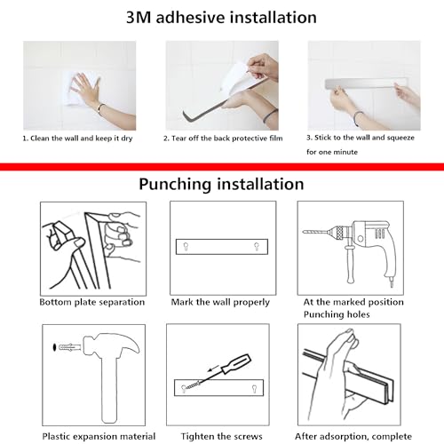 Magnetic Knife Strips, 16 Inch Stainless Steel Magnetic Knife Holder, Magnetic Knife Storage Strip, Knife Holder, Knife Rack, Knife Strip, Kitchen Utensil Holder, Tool Holder(Stainless Steel) - Image 5