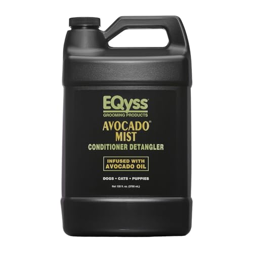 EQyss Avocado Mist Pet Spray Conditioner - Shines Conditions and Reduces Shedding Weightless Leave in Spray - for Dogs Cats Puppies - Oil and Silicone Free pH Balanced USA Made (128 oz)