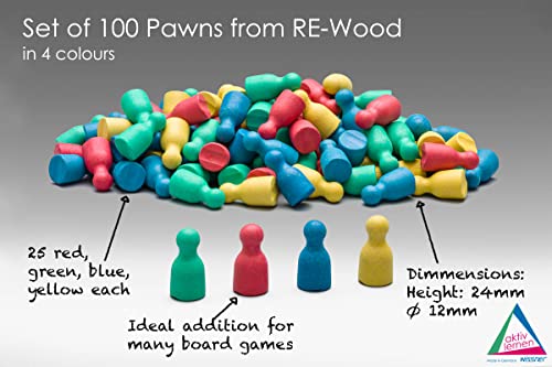 Wissner® Active Learning, Set of 100 Toy Figures/Halma cones in 4 Colours (25 Pieces Each in Red, Green, Blue - Image 2