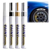 ShengQiu 4 Colour Tire Paint Marker Pens,Car Tire Marker Pens,Anti-drying Letter Graffiti Ink Marker,Waterproof Quick-Drying Tire Pen,Permanent Marker Pen,Paint Tyre Paint Pen for Car Tire Lettering
