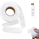 HOMEJOY 64M*4CM Bügelband zum Aufbügeln Hochwertiges Saumfließ Saumband zum Aufbügeln Bügelband Saumband Waschfest Nahtband mit Maßband für Vorhang Hosen Kleidung (Weiss)