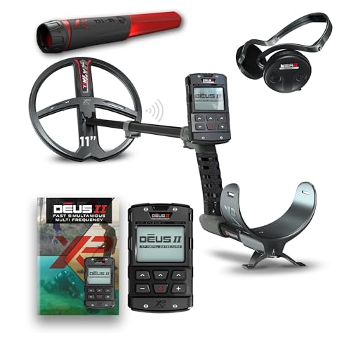 XP Metal Detectors Deus II - 11 FMF Coil with MI-6 pinpointer & WSAII Headphones Bundle - Waterproof and Fully Wireless - with Remote Control & S-Telescopic stem (DEUS2-28FMFRCEG + MI-6 + WSAII)
