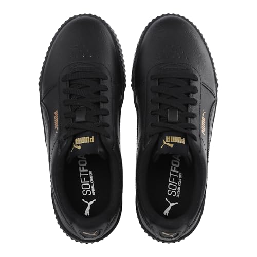 PUMA Puma Women's Carina LSneaker, Black Team Gold, 4 UK