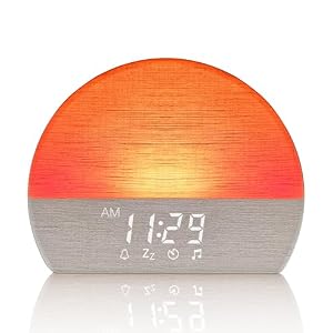 Sunrise Alarm Clock & Wake Up Light Alarm Clocks with 30 Sounds , 11 Colours & Snooze, Bedside White Noise Alarm Clock for Natural Wake Up, Daylight Alarm Clocks for Heavy Sleepers, Kids, Adults