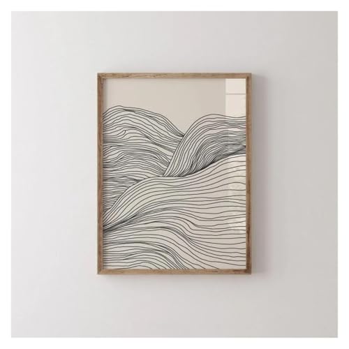 Cuadro sobre lienzo minimalista beige para decorar el comedor con elegancia abstracta 2