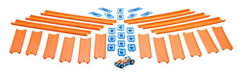 Hot Wheels BHT77 Tramos de pista e veículo, sortido, 15 peças