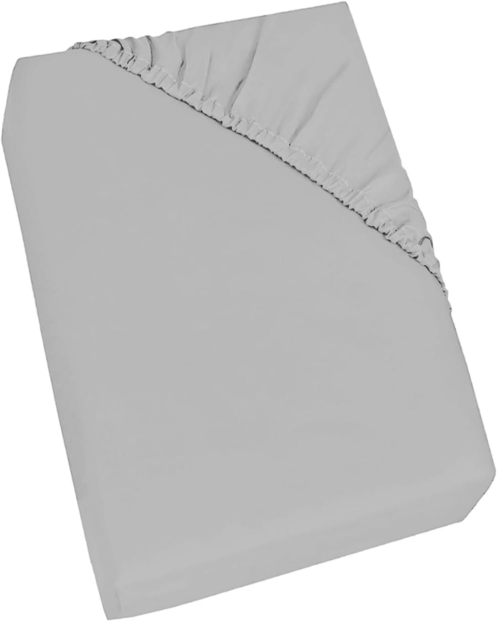 Italian Bed Linen Sogni e Capricci Max Color Fitted Sheet with 25cm Corner, 100% Cotton, Light Gray, Small Double