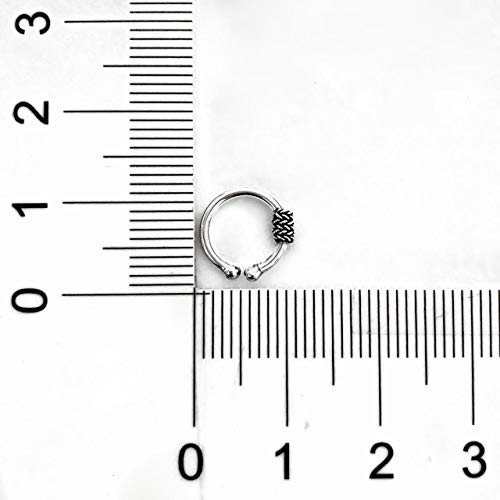 Piercing De Pressão Prata Pura 925 Envelhecida - 4154