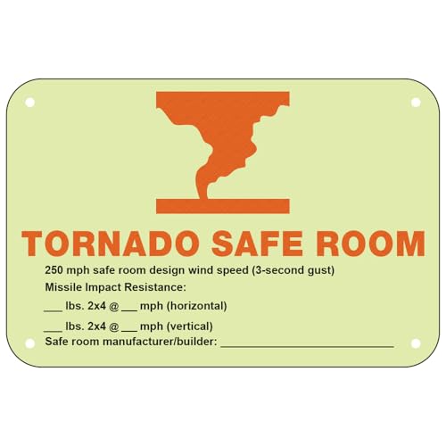 High Prismatic FEMA Tornado Safe Room Weather Shelter Metal Sign Vintage Sign 12 X 8 Inch