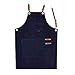 4 style kuchenny dżins fartuch roboczy unisex do gotowania fartuch do regulacji gospodarstwa domowego kowboj szef kuchni gotowanie Pinafore, NIEBIESKI, A