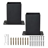 ZYNCUE Ankerpfosten für Schutz-Set aus Holz, Briefkästen, Zäune und Treppen, Eisenstabilisierungsstütze mit einfacher Installation, Schwarz