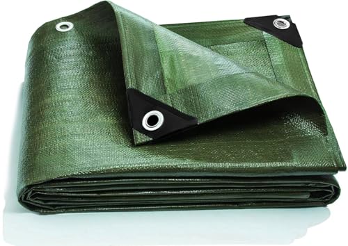 BXAEYIPOR - Heavy-Duty Waterproof Tarp,Multipurpose Outdoor Cover,UV Resistant, Reinforced Edges Rip Tarpaulin,Ideal for Camping,Cars,Construction,Boats and More,Green
