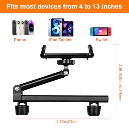 VINATO Soporte Tablet Coche para iPad, con Rotación 360°, Ajustable para Dispositivos de 4,7 a 13 Pulgadas, Sujetador para Reposacabezas, Negro - imagen 2