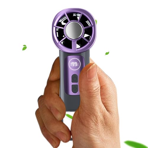 Ventilador portátil para coche, ventilador de 199 velocidades, con clip y gancho, pantalla LED, carga USB, ventilador de mano, para adultos, estudiantes, viajes, conducción, camping, playa, al aire