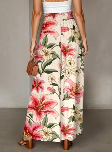 Image of Dokotoo Wide Leg Pants for Women Casual Elastic Waist Drawstring Pants | Lounge Pants Women, Early Fall Fashion, High Waisted, Solid Color, Fashion Business Casual Outfits, Jogging Jogger Pockets