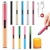 電子ライター usb充電式 プラズマライター 火が出ない キャンドルライター ロング 電式ライター キャンプライター 電気 usbライター 持ち運び便利 誤操作防止スイッチ 電量表示 防風 ライター キャンプ/アウトドア/キャンドル/線香 誕生日 プレゼント (シルバー)