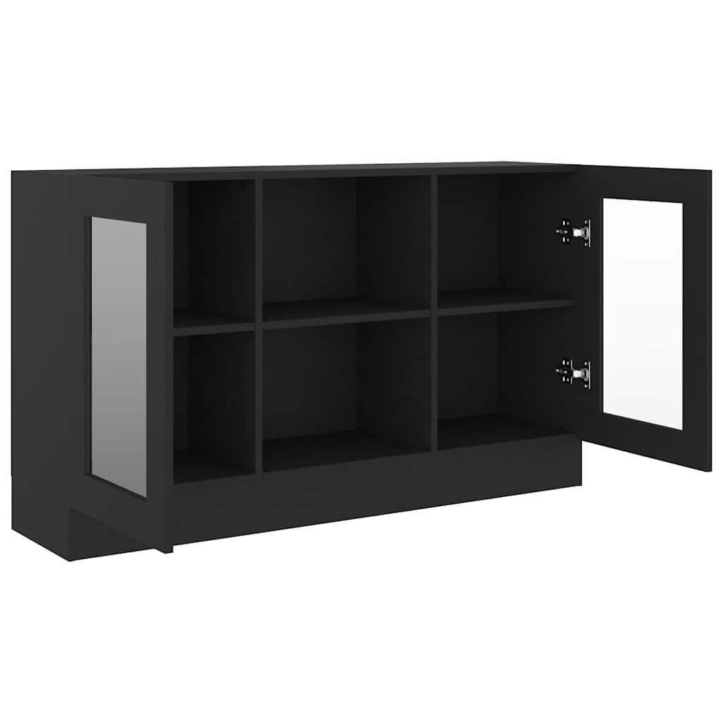 Hothingwell Armadio nero 120 cm, 2 ante in legno di ingegneria